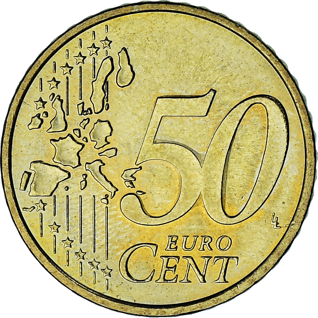 Monaco, Rainier III, 50 Euro Cent, 2002, Paris, AU(55-58), Mosiądz