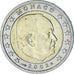 Monaco, Rainier III, 2 Euro, 2002, Paris, AU(55-58), Bi-Metallic, Gadoury:MC179