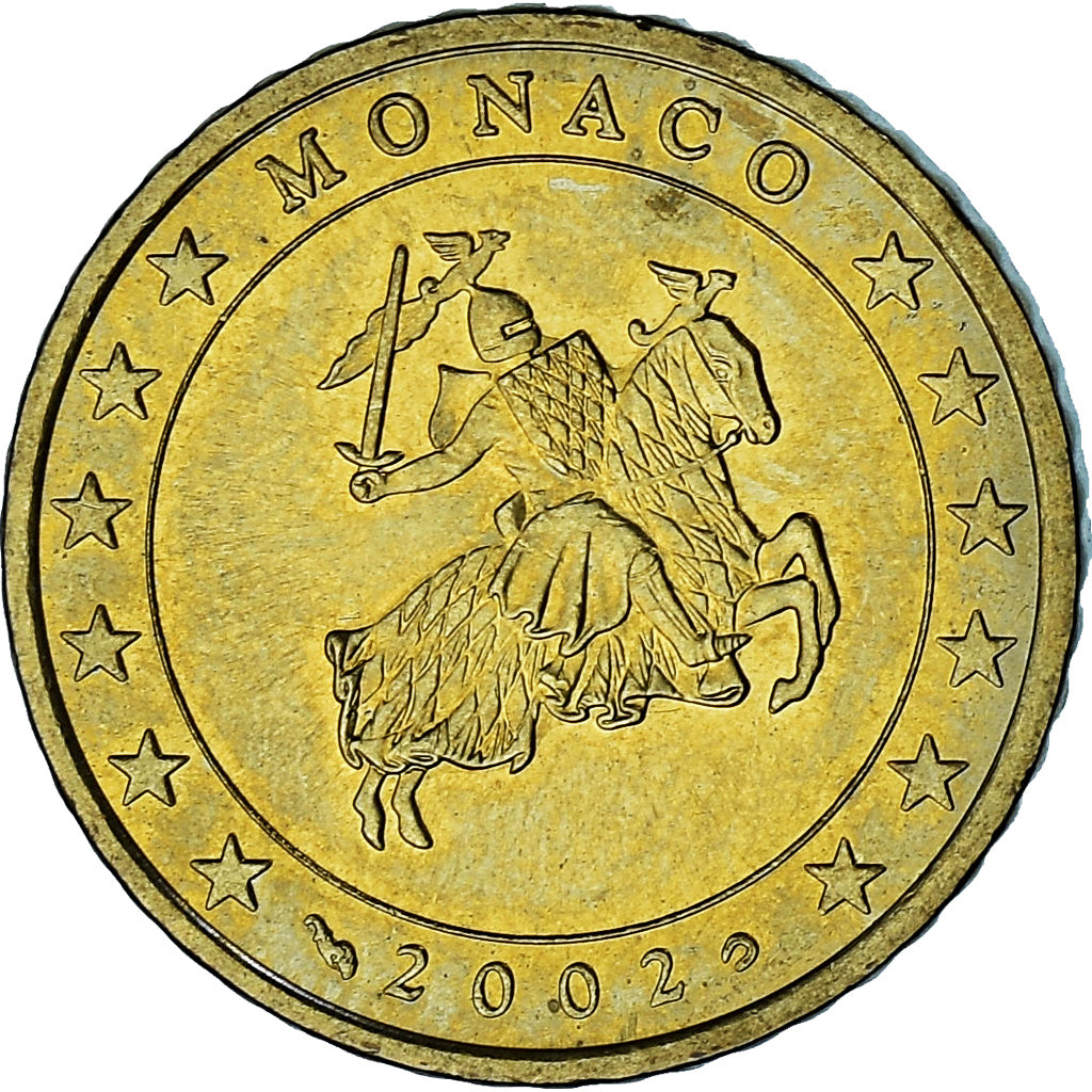 Monaco, Rainier III, 50 Euro Cent, 2002, Paris, VZ, Messing, Gadoury:MC177