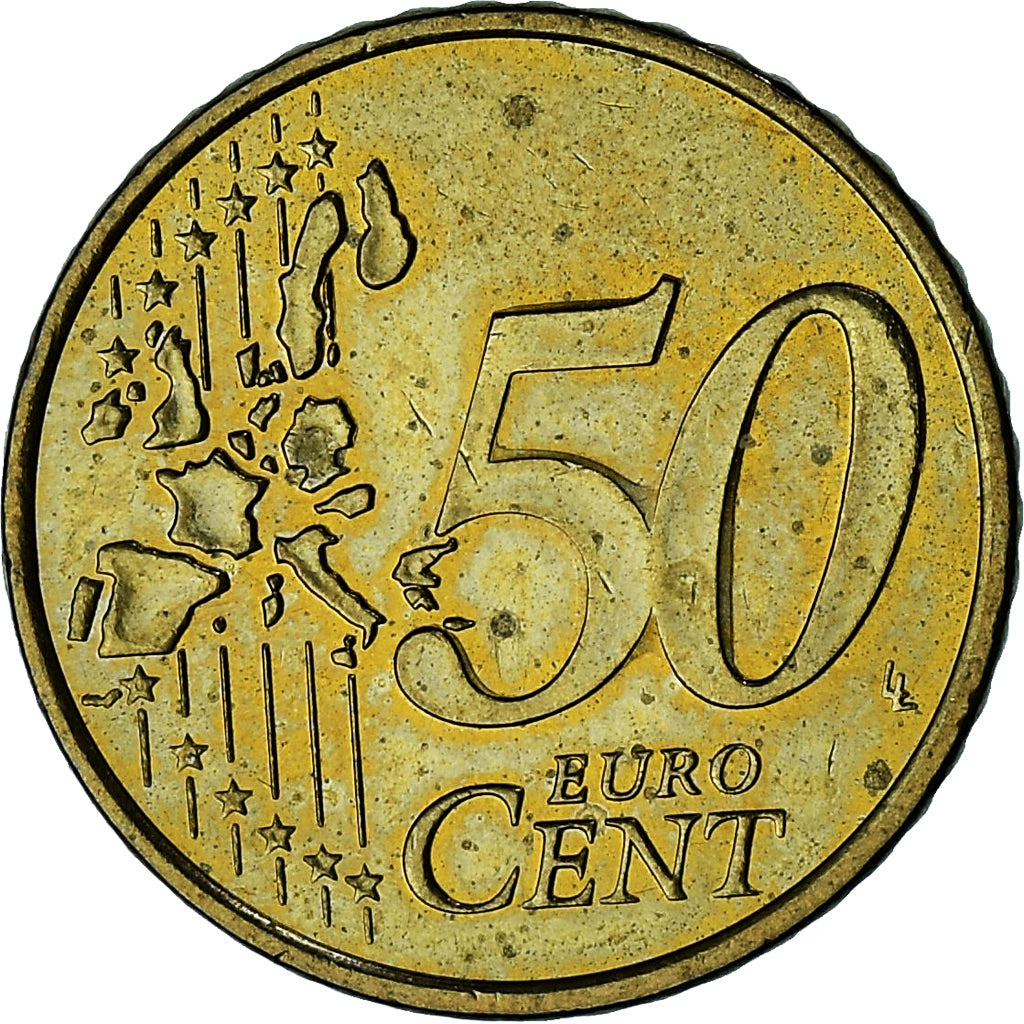 Monaco, Rainier III, 50 Euro Cent, 2002, Paris, BB+, Ottone, Gadoury:MC177