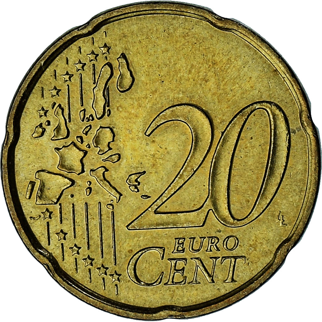 Monaco, Rainier III, 20 Euro Cent, 2002, Paris, VZ, Messing, Gadoury:MC176