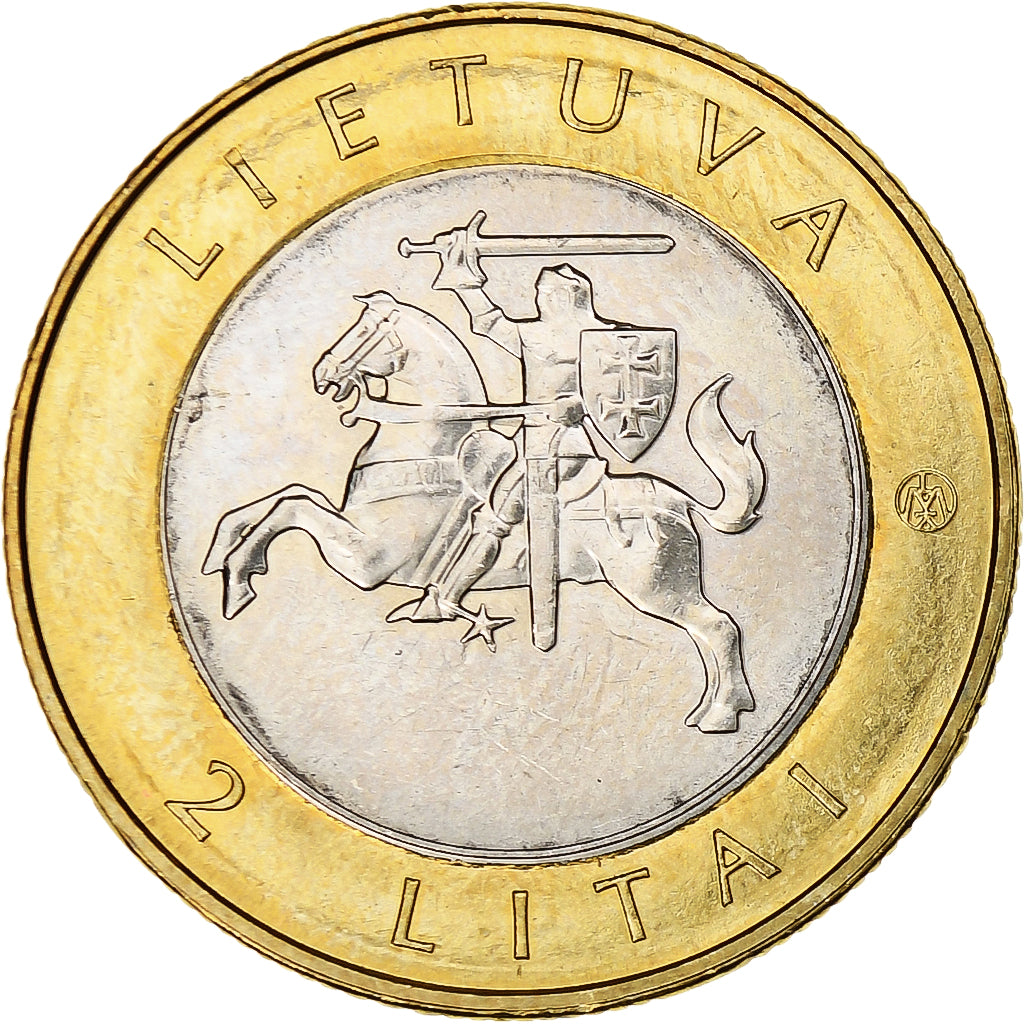 Lithuania, 2 Litai, 2013, Verpste, Bi-Metallic, UNZ, KM:112