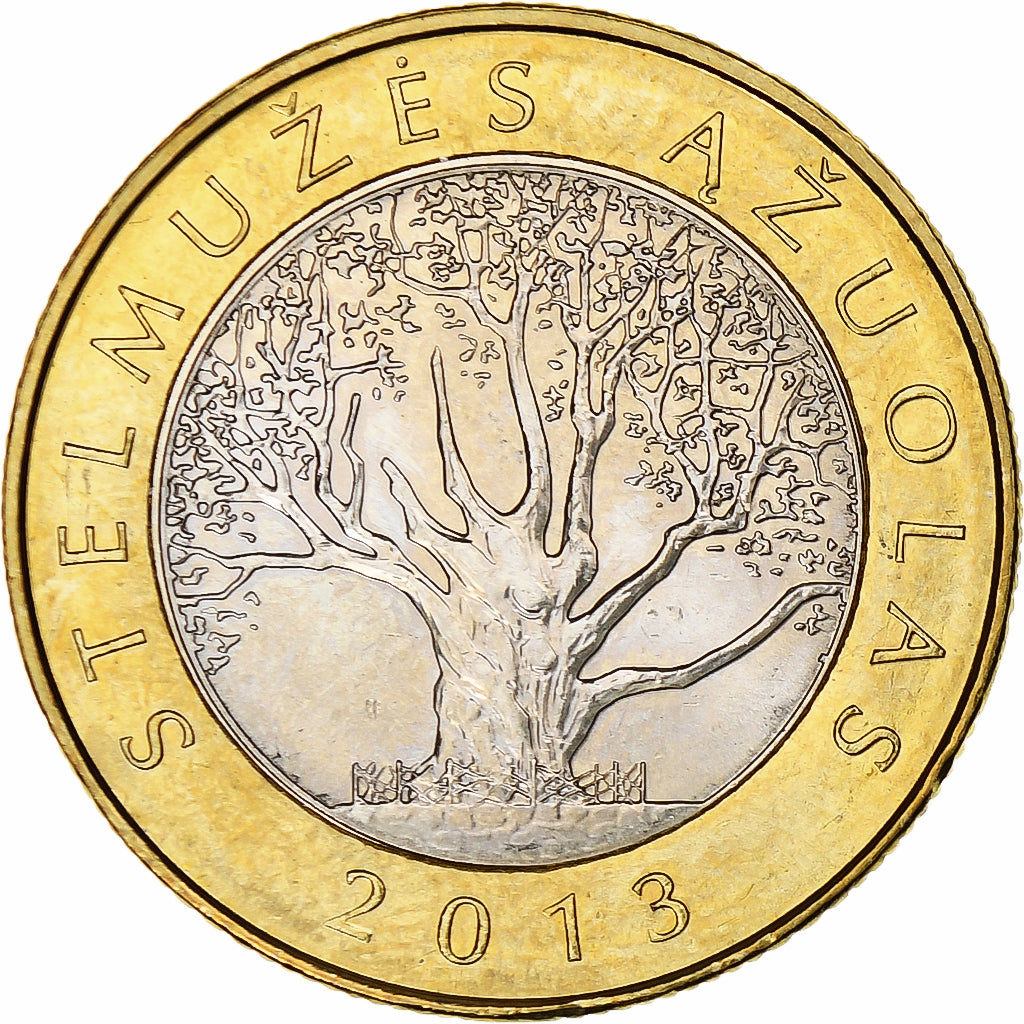 Lithuania, 2 Litai, 2013, Chêne de Stelmužė, Bi-Metallic, MS(63), KM:112