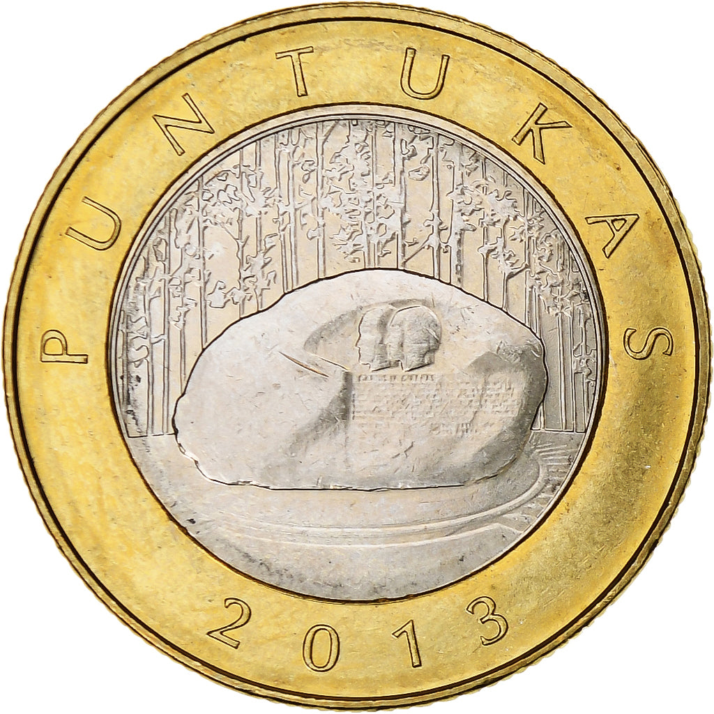 Lithuania, 2 Litai, 2013, Puntukas, Bi-Metallic, AU(55-58), KM:112