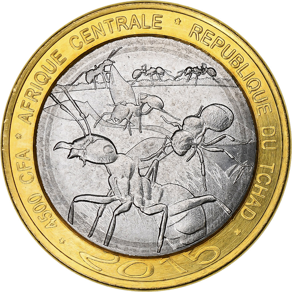 Chad, 4500 CFA Francs-3 Africa, 2015, Bi-Metallic, UNZ