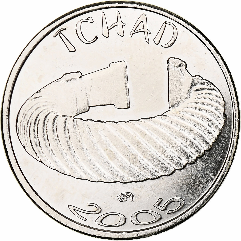 Ciad, 1500 CFA Francs-1 Africa, 2005, Ferro placcato nichel, SPL, KM:19
