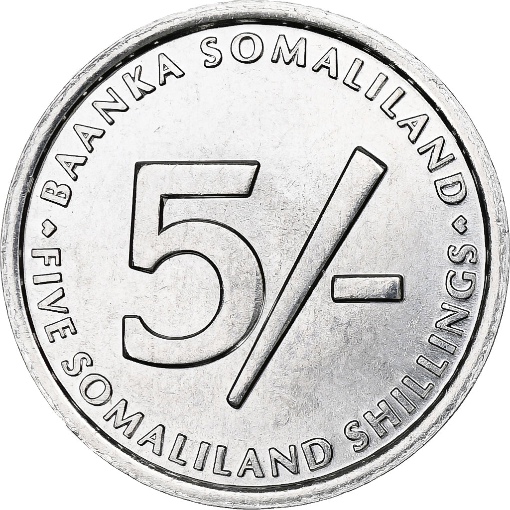 Somaliland, 5 Shillings, 2002, Alluminio, SPL, KM:5