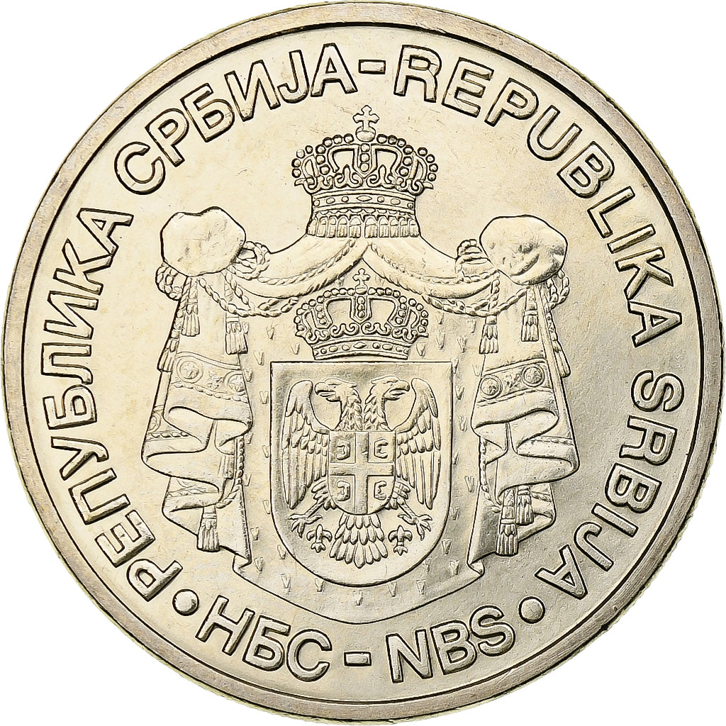 Sérvia, 20 Dinara, 2010, Cobre-Níquel-Zinco, MS(63)