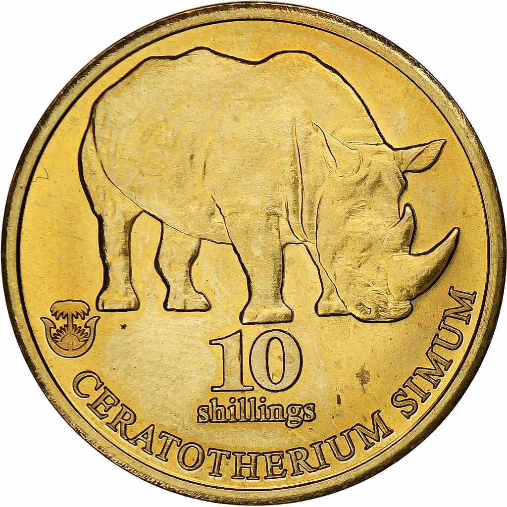 Biafra, 10 Shillings, Rhinocéros, 2020, Brass, MS(63)