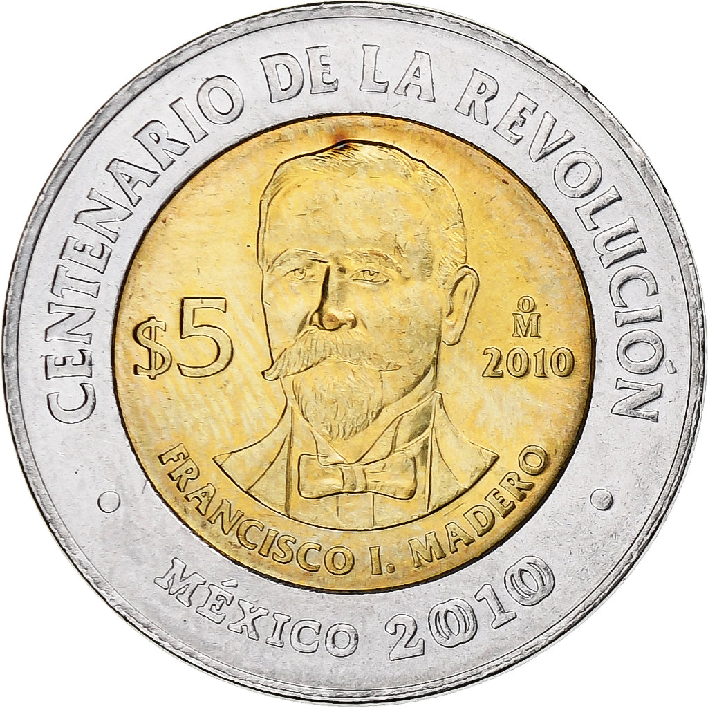 Mexico, 5 Pesos, Centenaire de la Révolution, 2010, Mexico City, Bi-Metallic