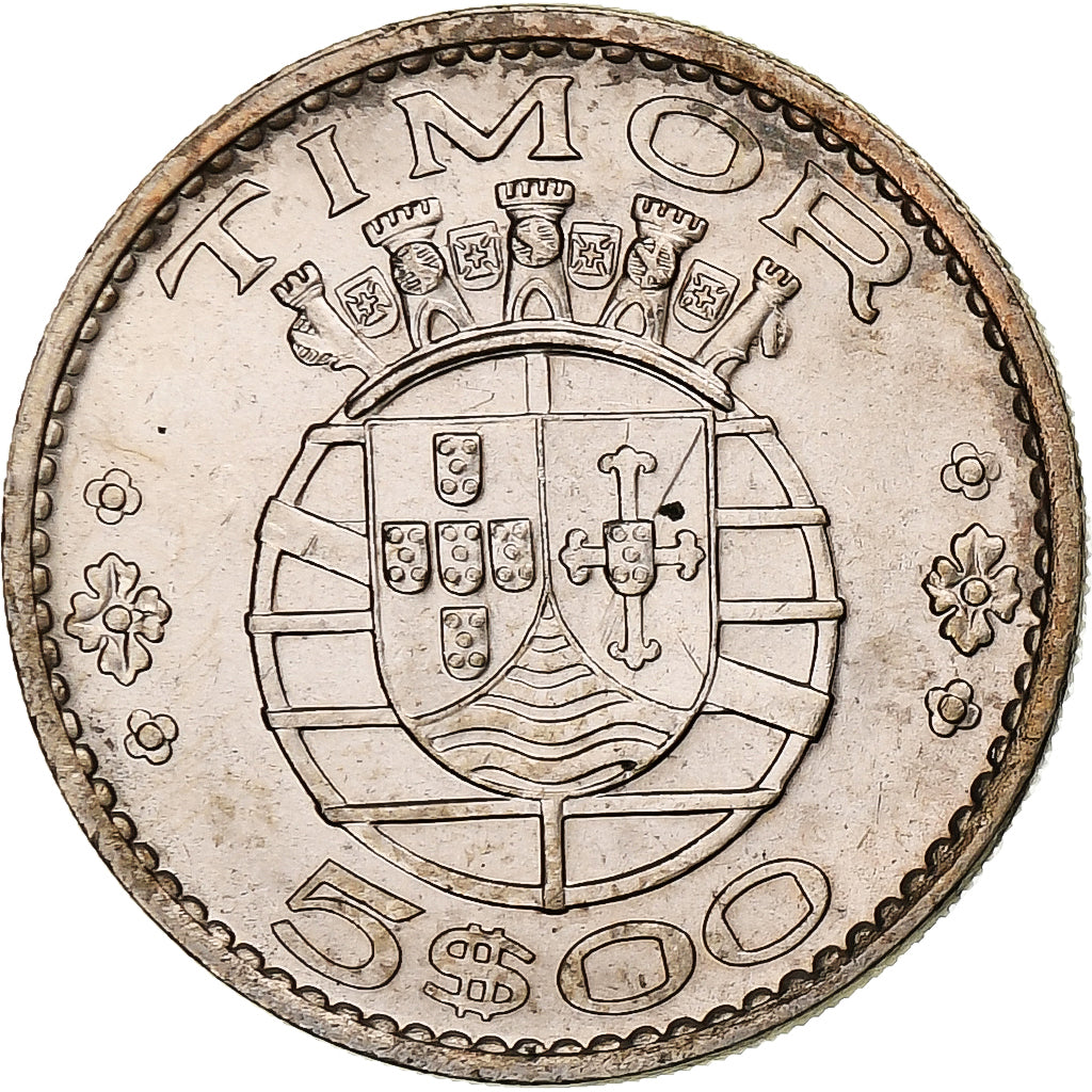 Timor, 5 Escudos, 1970, Lisbon, Cupro-nikkel, UNC-, KM:21