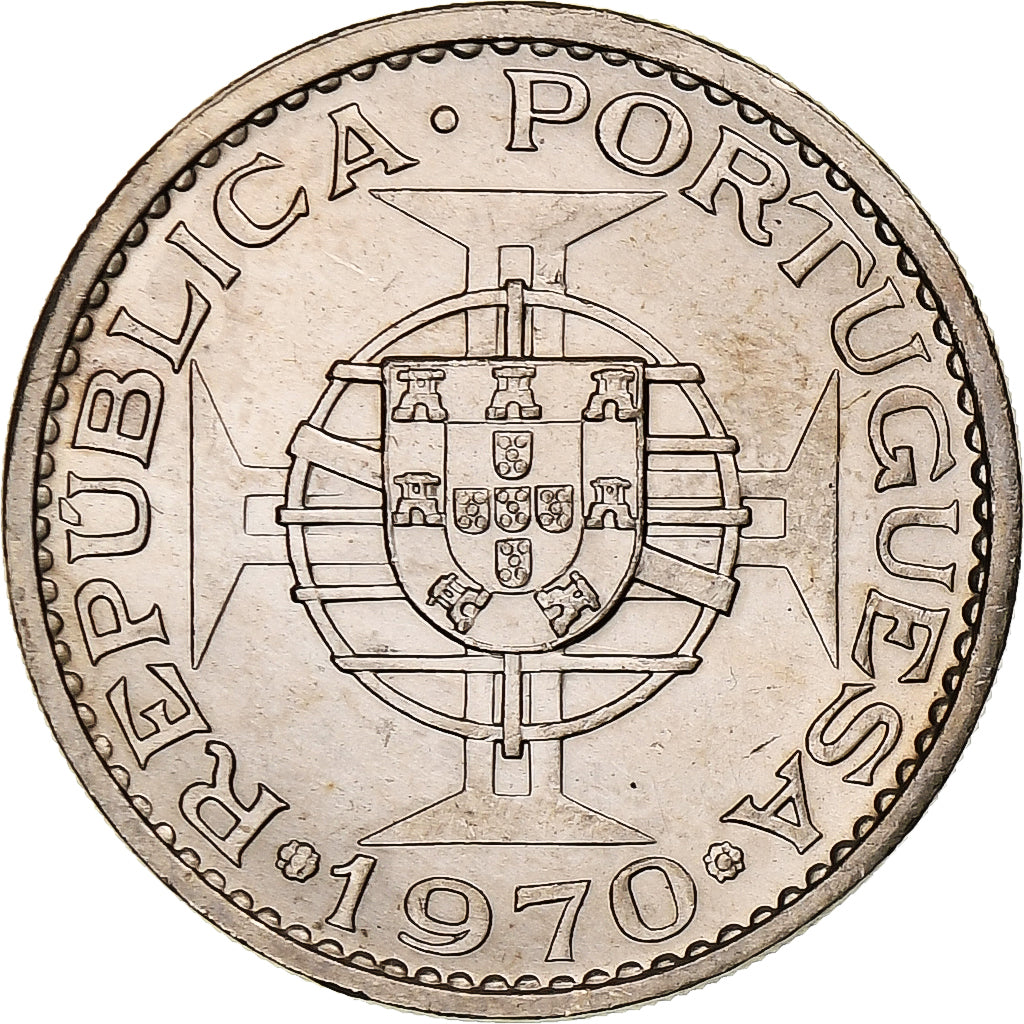 Timor, 5 Escudos, 1970, Lisbon, Miedź-Nikiel, MS(63), KM:21