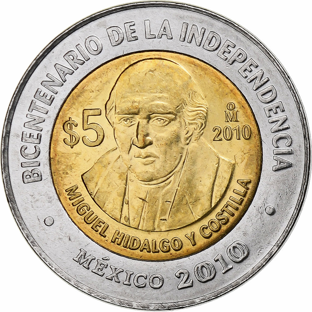 Mexico, 5 Pesos, Miguel Hidalgo y Costilla, 2010, Mexico City, Bi-Metallic