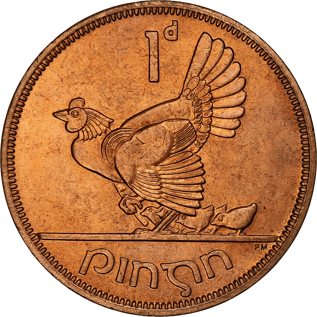 REPUBLIKA IRLANDII, Penny, 1968, Brązowy, MS(63), KM:11
