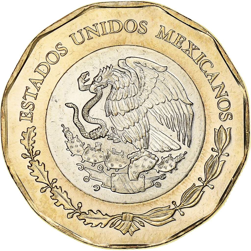 México, 20 Pesos, Bicentenary of the navy, 2021, Bimetálico, AU(55-58)