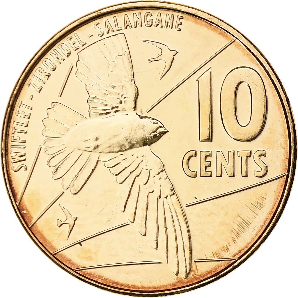 Seychelles, 10 Cents, 2021, Bronze Plated Steel, UNZ