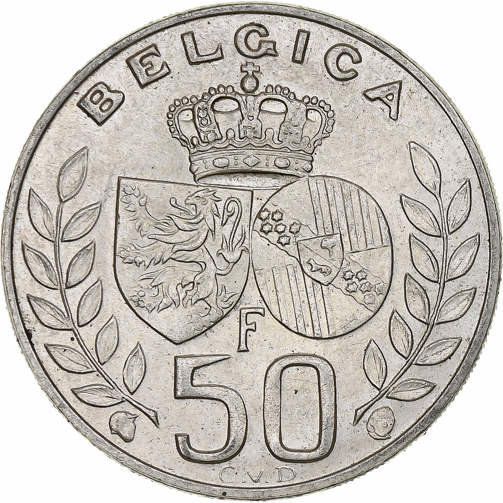 Belgium, 50 Francs, 50 Frank, 1960, Brussels, Silver, AU(55-58), KM:152.1