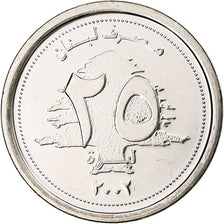 Libano, 25 Livres, 2002, Acciaio placcato nichel, SPL, KM:40