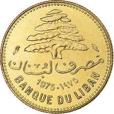 Lebanon, 5 Piastres, 1975, Nickel-brass, MS(63), KM:25.2