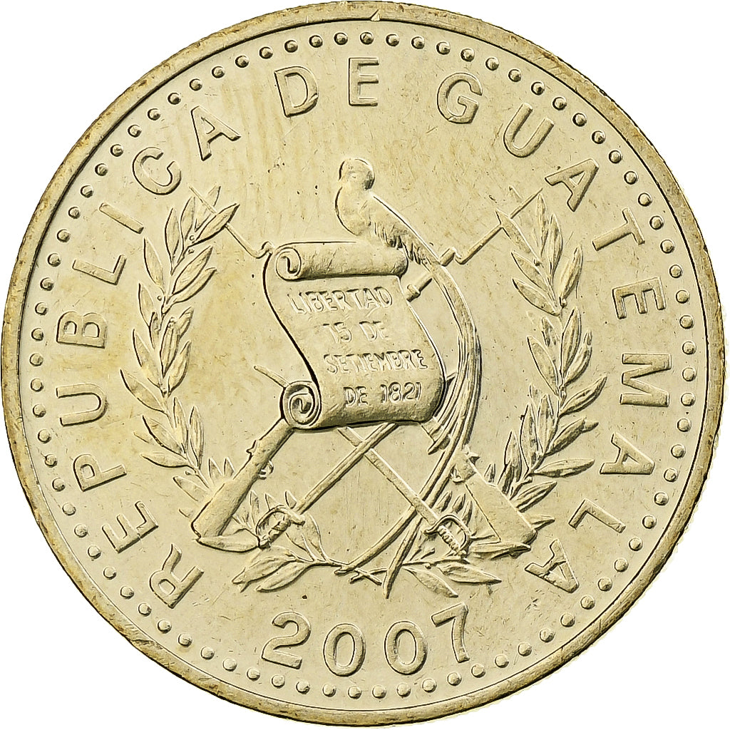 Guatemala, 50 Centavos, 2007, Nickel-brass, MS(63), KM:283