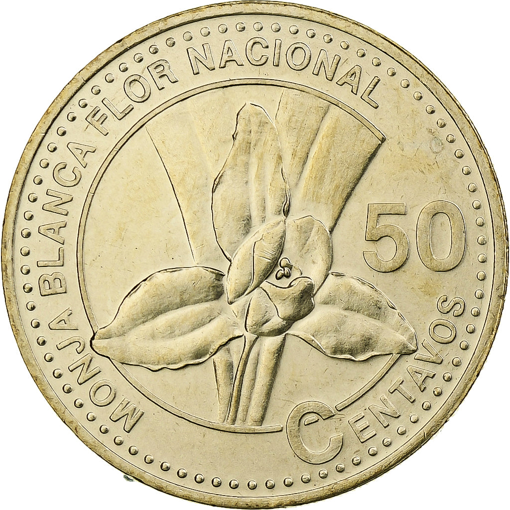 Guatemala, 50 Centavos, 2007, Nickel-brass, MS(63), KM:283