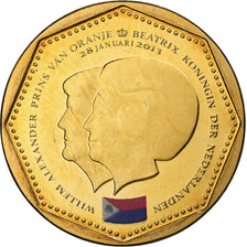 Netherlands Antilles, 5 Gulden, 2013, Utrecht, Bronze Plated Steel, MS(63)