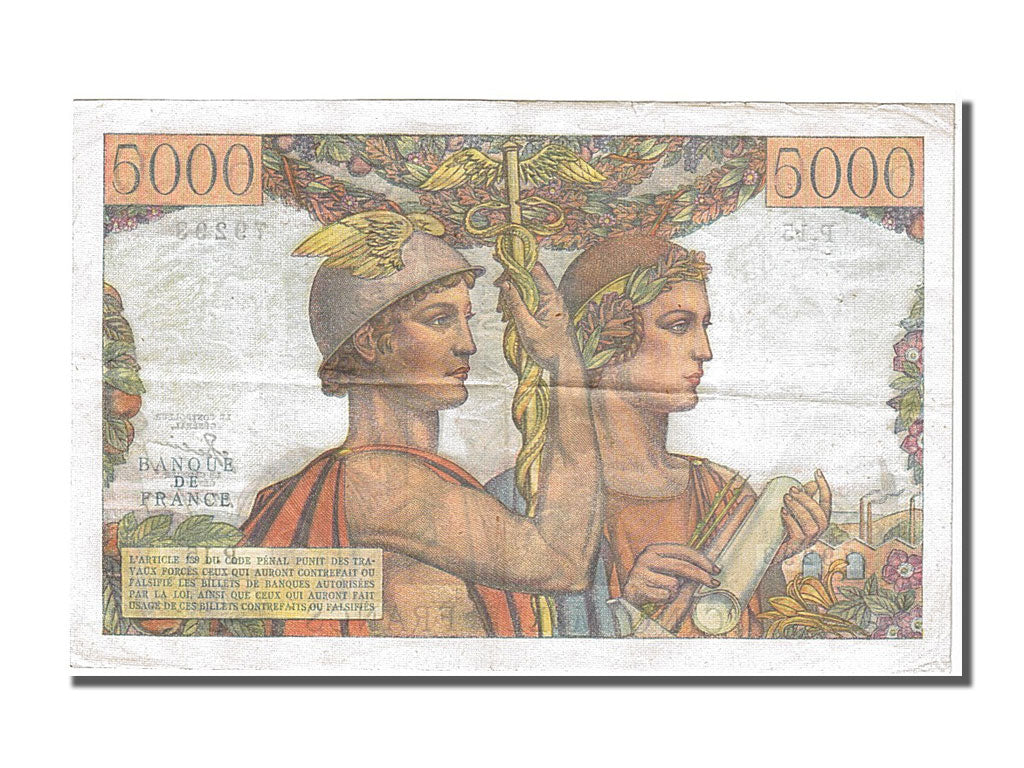 Banconote, Francia, 5000 Francs, 5 000 F 1949-1957 ''Terre et Mer'', 1949
