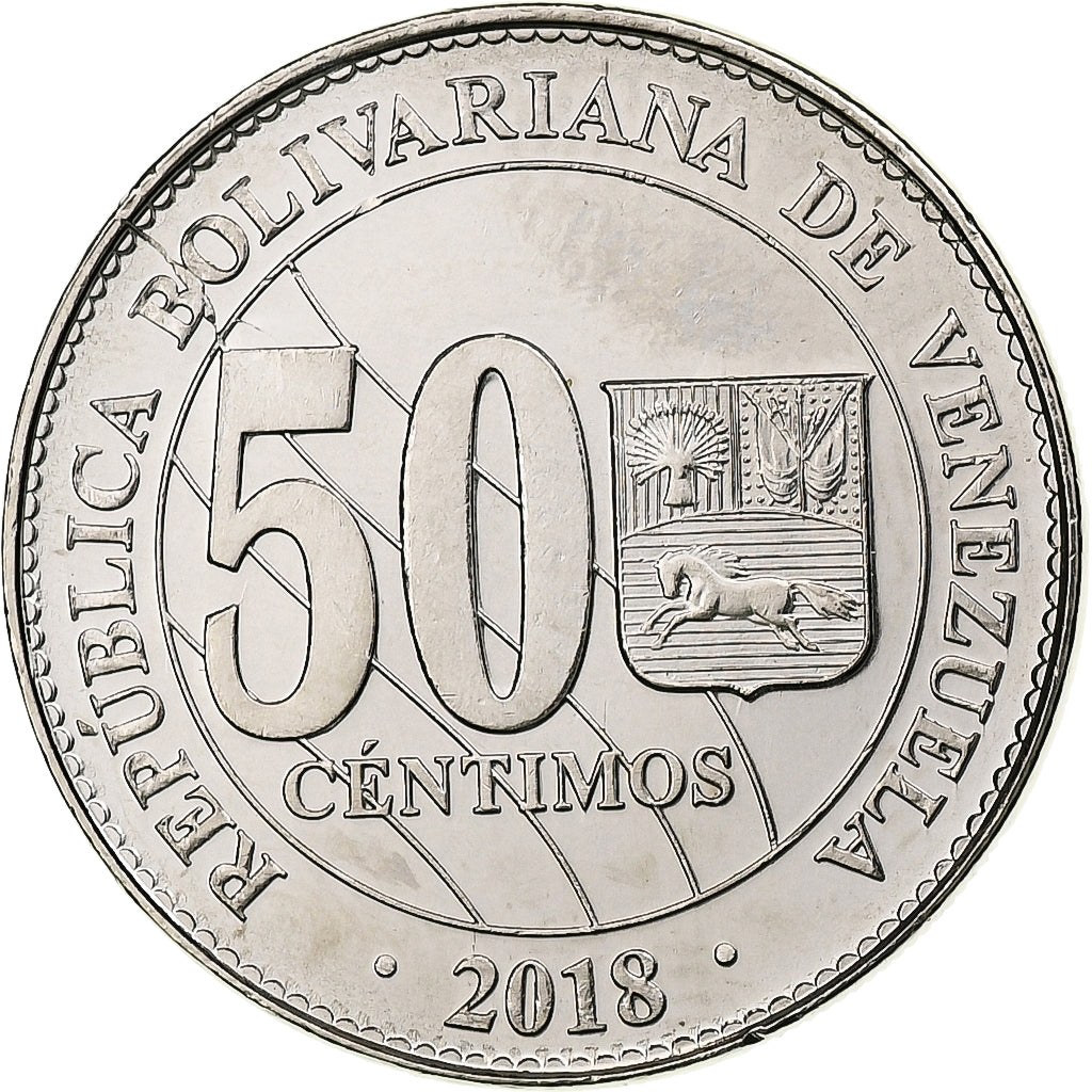 Venezuela, 50 Centimos, 2018, Maracay, Aço Niquelado, MS(63)