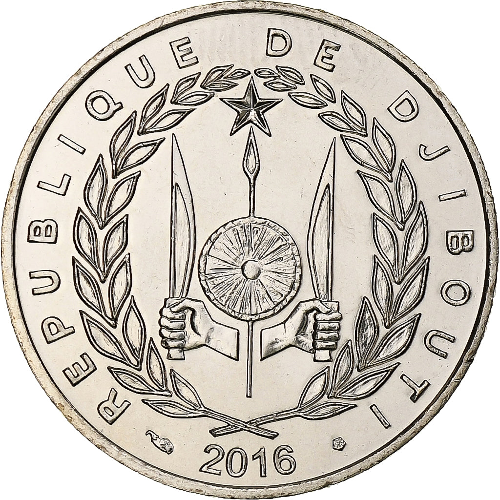 Djibouti, 50 Francs, 2016, Copper-nickel, MS(63)