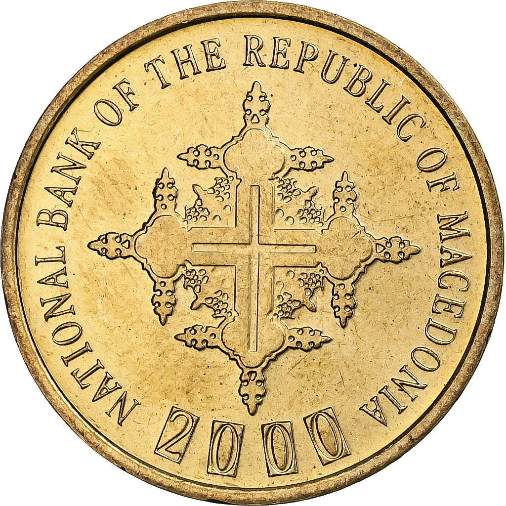Macedonia, Denar, 2000, Brązowy, MS(63), KM:27