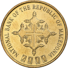 Macedonia, Denar, 2000, Brązowy, MS(63), KM:27