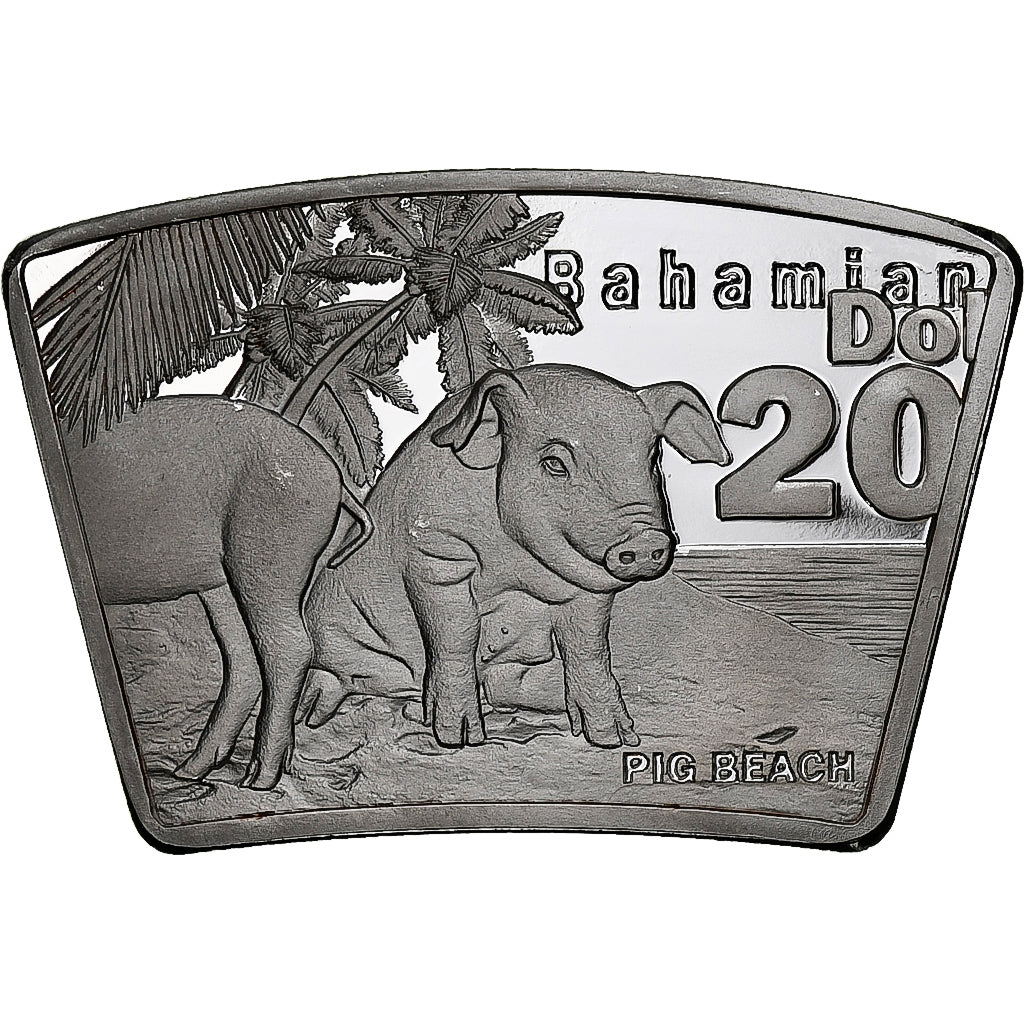 Bahamas, 20 Dollars, 2023, Fantasy coinage, Silver plated copper-nickel, MS(63)