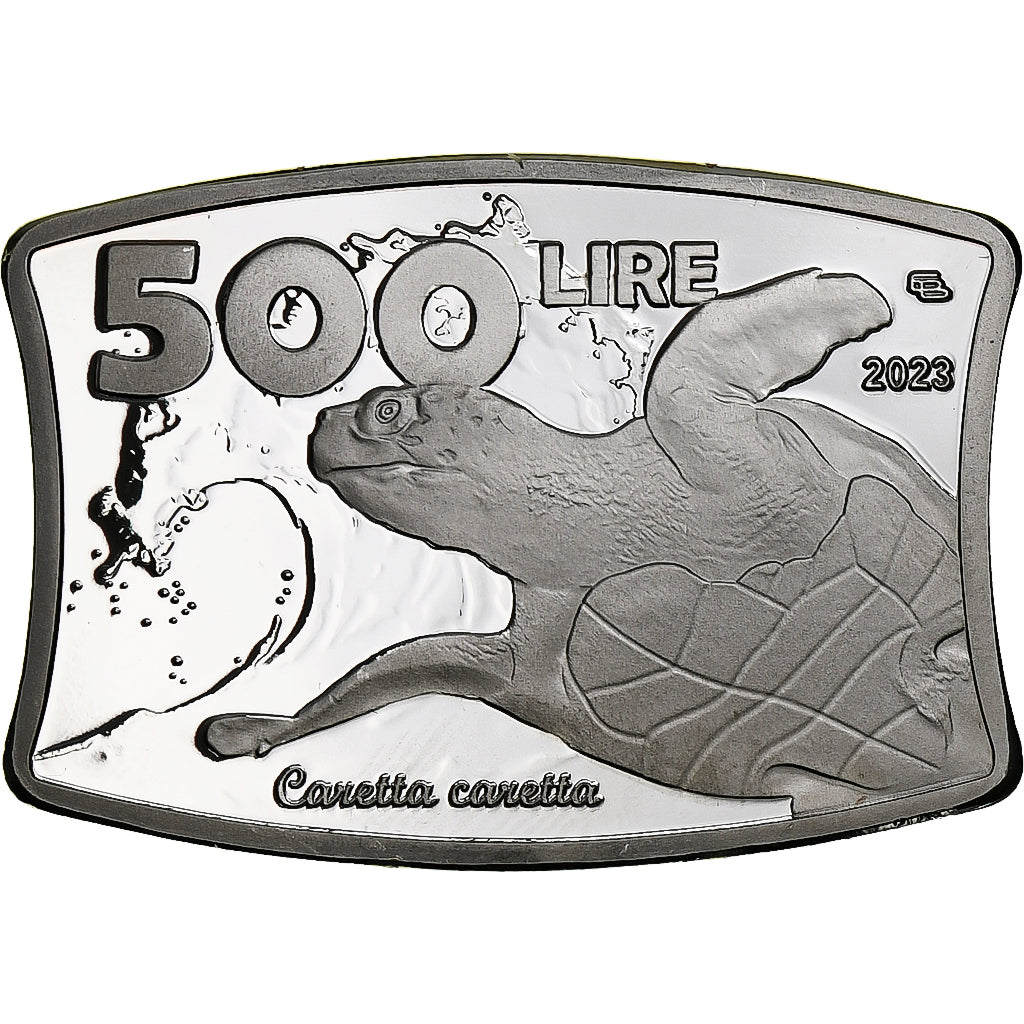 Italia, 500 Lire, Fantasy, 2023, Pelagie, Rame placcato argento, SPL