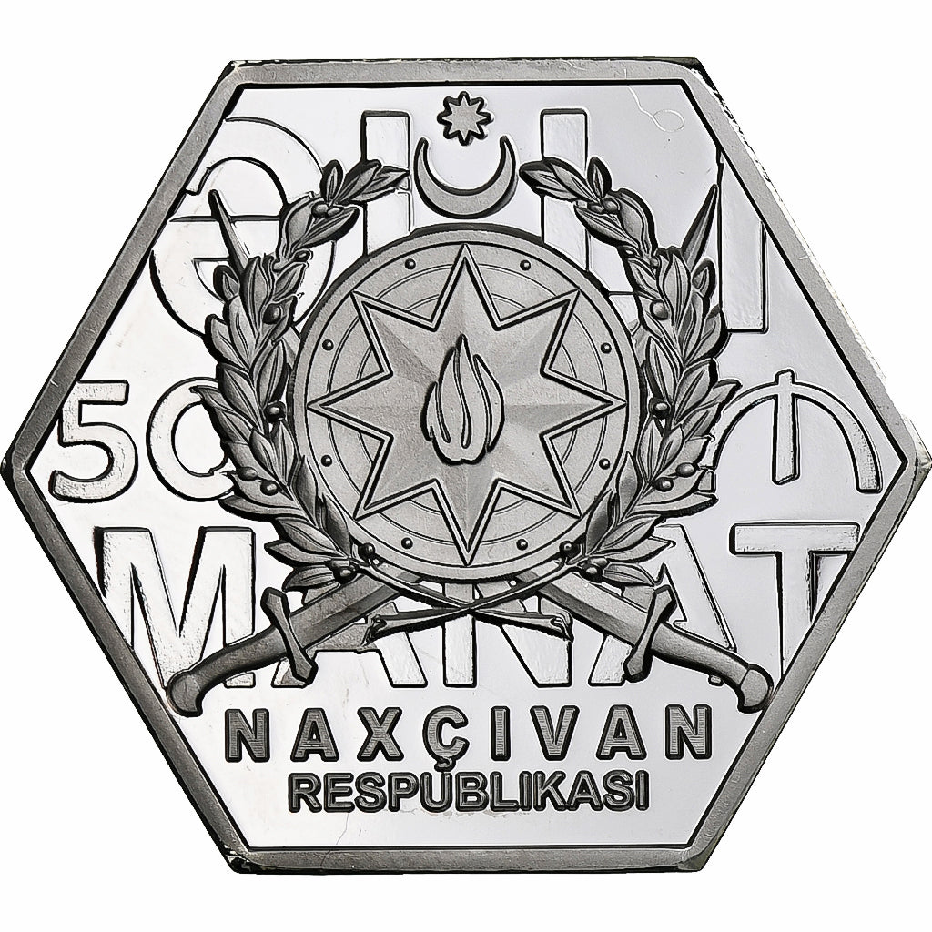 Azerbaijan, 50 Manat, Fantasy, 2023, Silver Plated Copper, MS(63)