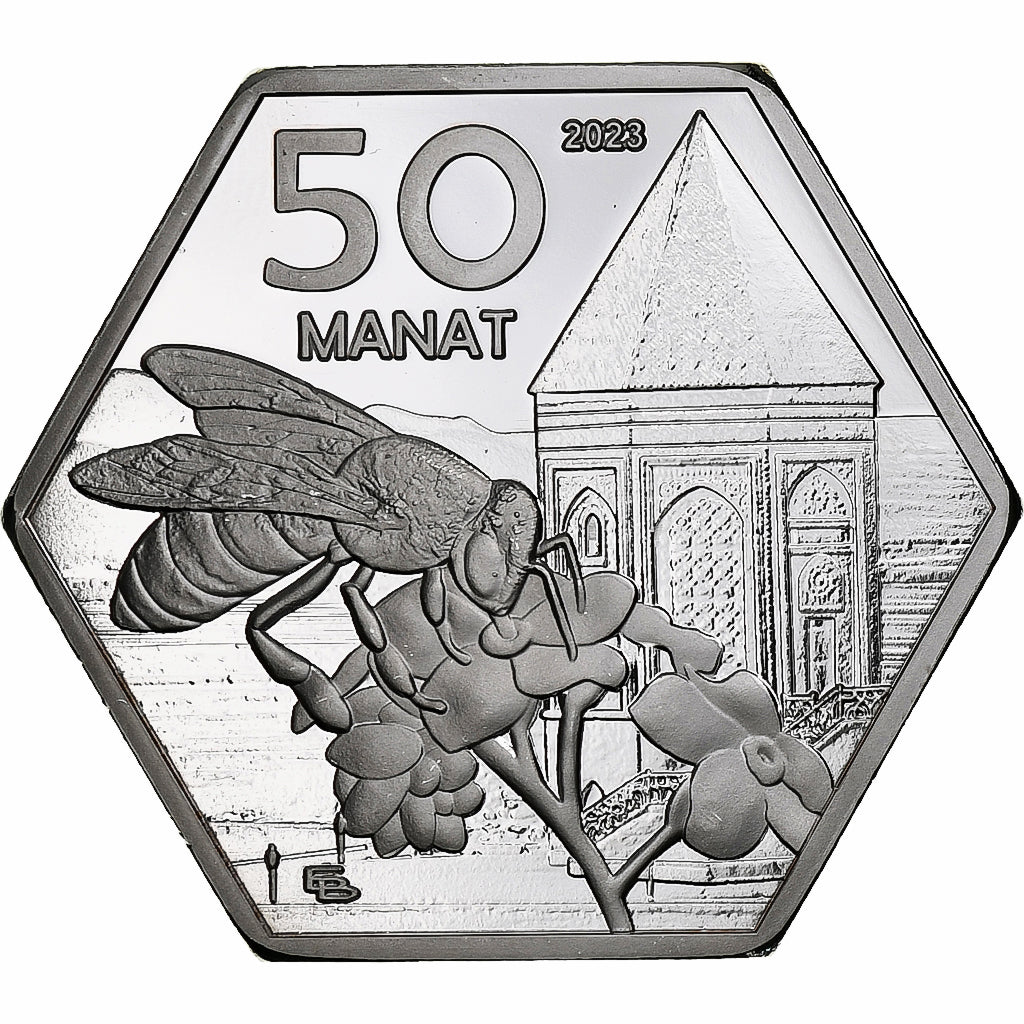 Aserbaidschan, 50 Manat, Fantasy, 2023, Silver Plated Copper, UNZ