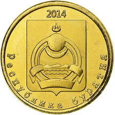 Rússia, 10 Kopeks, Buryatia, 2014, Latão, MS(63)