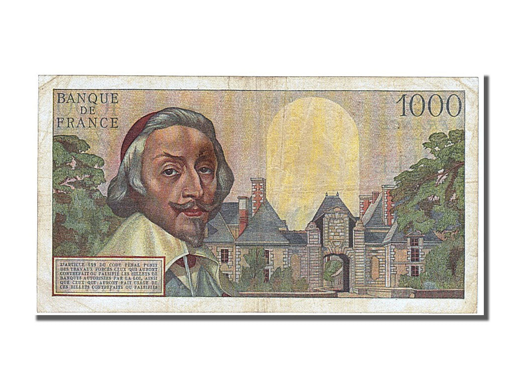 Billete, Francia, 1000 Francs, 1 000 F 1953-1957 ''Richelieu'', 1955
