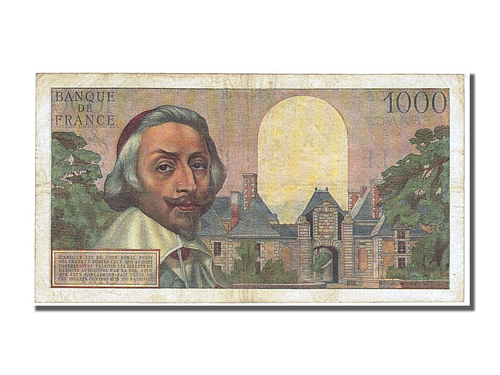 Banknote, France, 1000 Francs, 1 000 F 1953-1957 ''Richelieu'', 1955