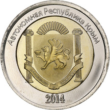 Ucrania, 25 Roubles, 2014, Russian Crimea, Bimetálico, SC