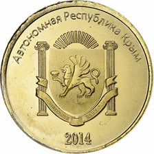 Ukraine, 20 Kopeks, 2014, Russian Crimea, Brass Clad Steel, MS(63)