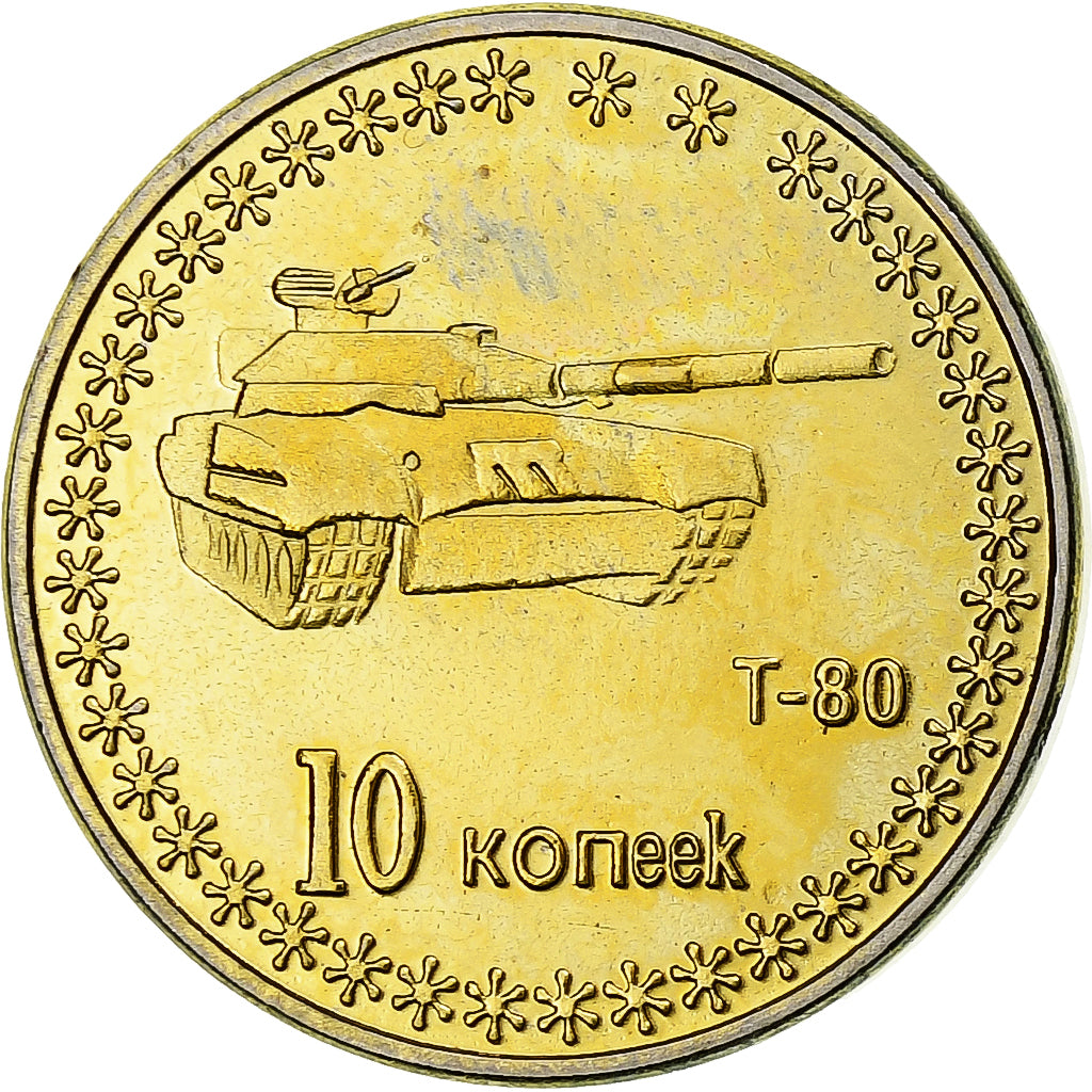 Ukraina, 10 Kopeks, 2014, Russian Crimea, Mosiądz powlekany stalą, MS(63)