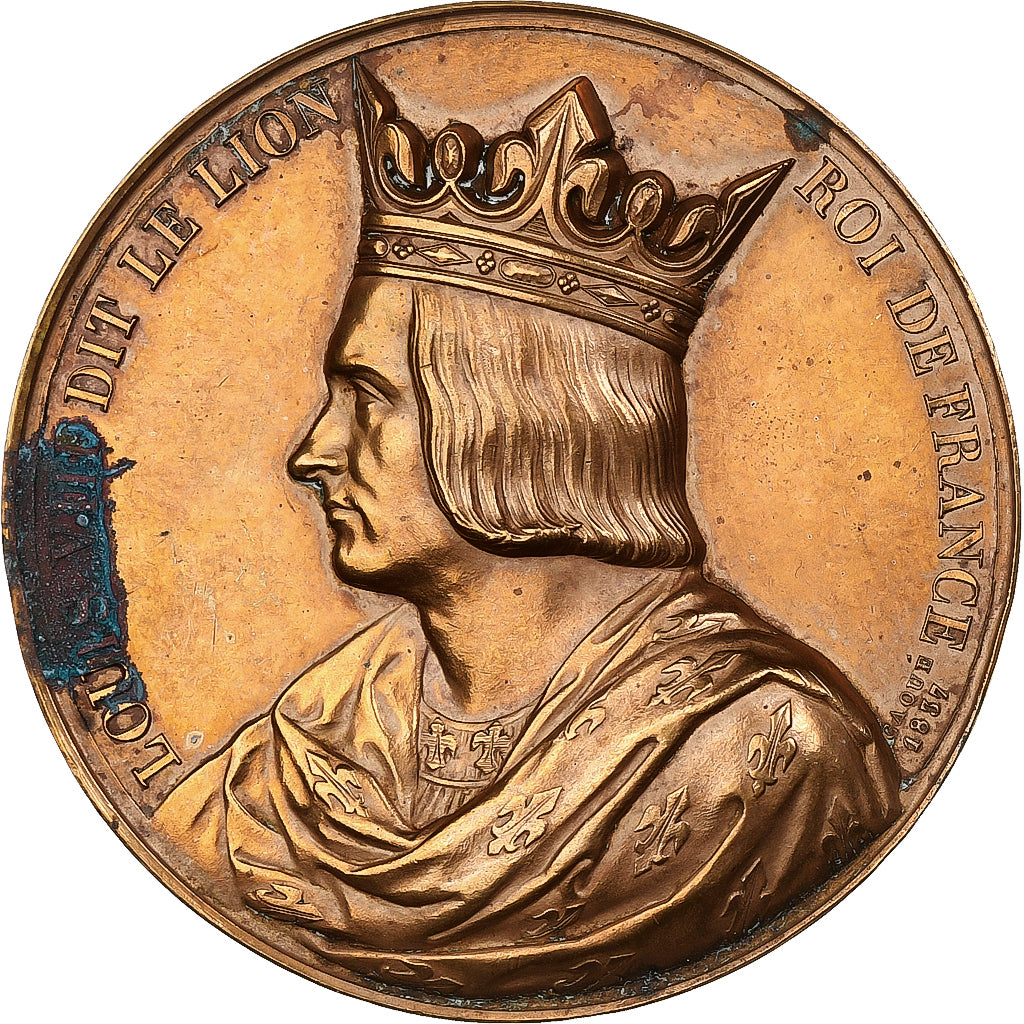 France, Medal, Les Rois de France, Louis VIII, 1837, Bronze, Caqué, AU(55-58)