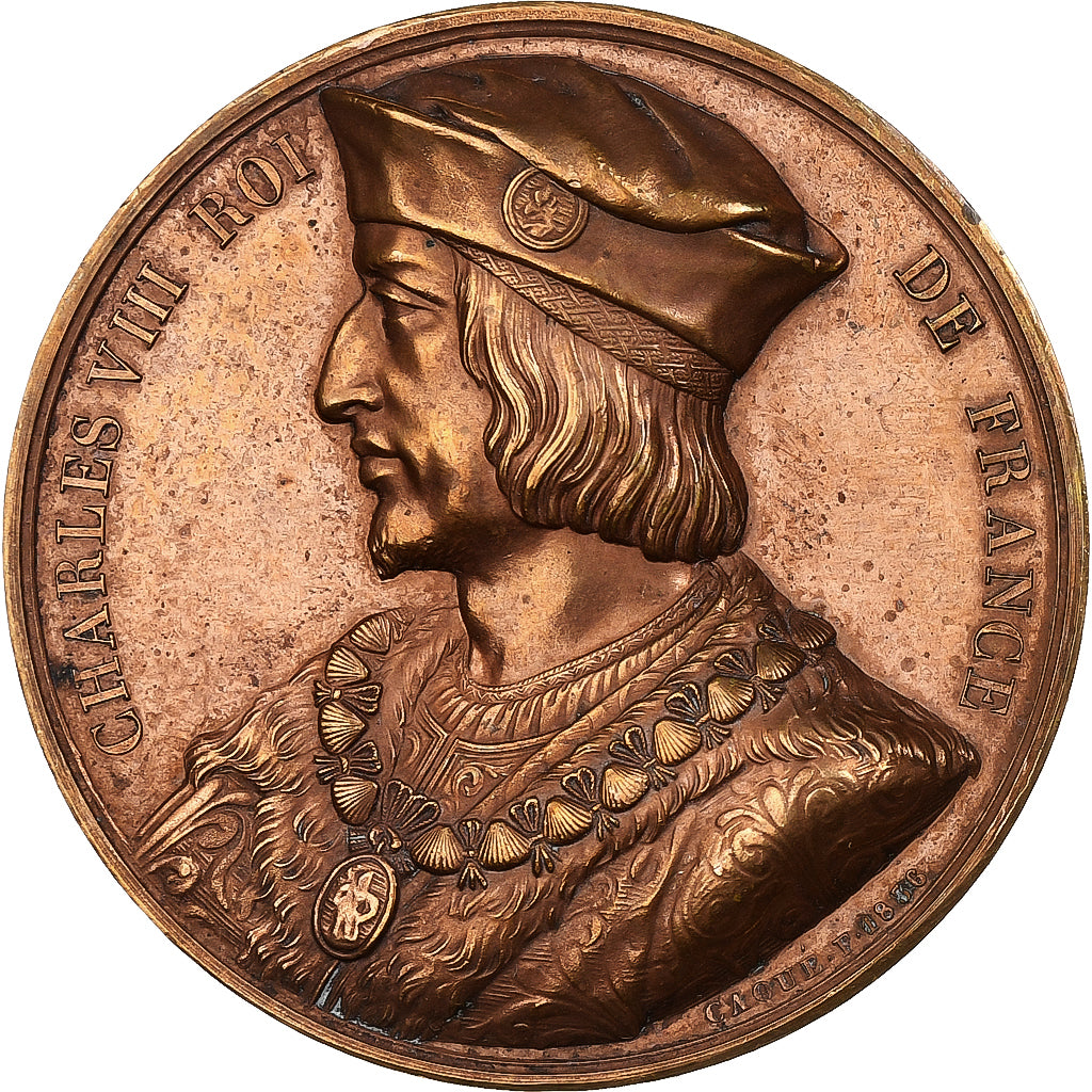 Francia, medaglia, Les Rois de France, Charles VIII, 1836, Bronzo, Caqué, BB+