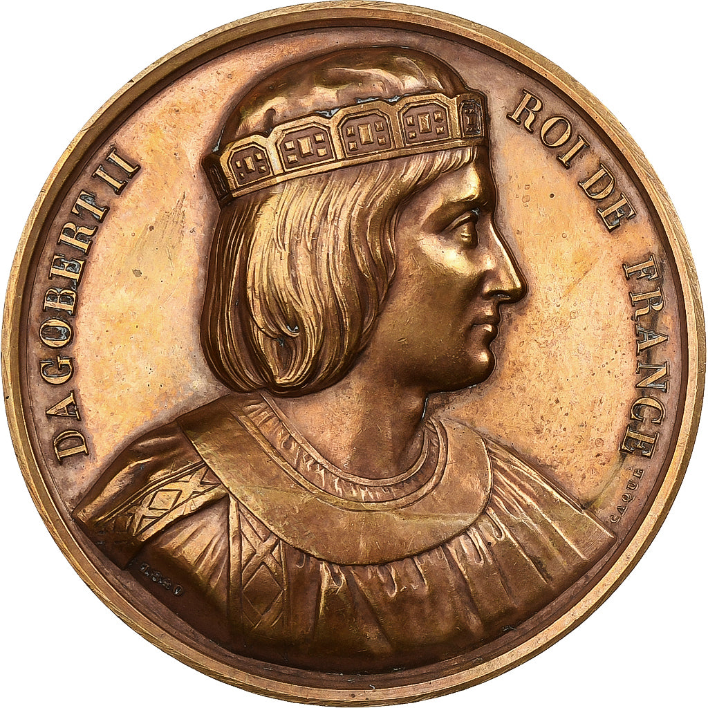 Francja, medal, Les Rois de France, Dagobert II (sic) III, 1840, Brązowy
