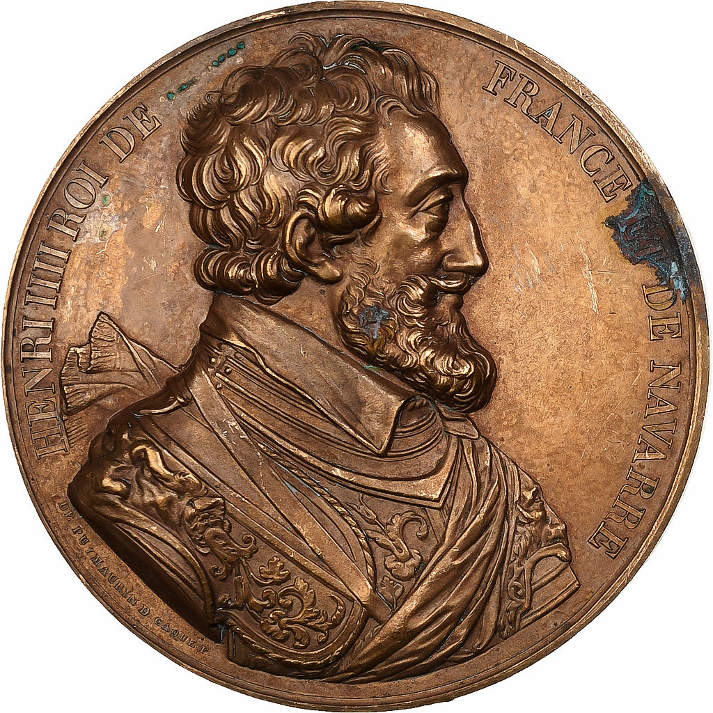 França, medalha, Les Rois de France, Henri IV, Bronze, Depuymaurin, Caqué