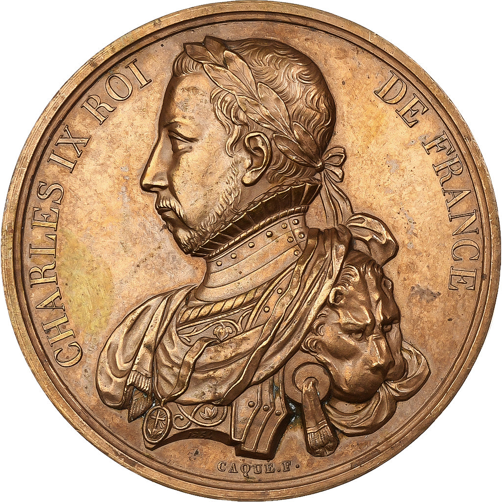 Francia, medalla, Les Rois de France, Charles IX, 1835, Bronce, Caqué, EBC