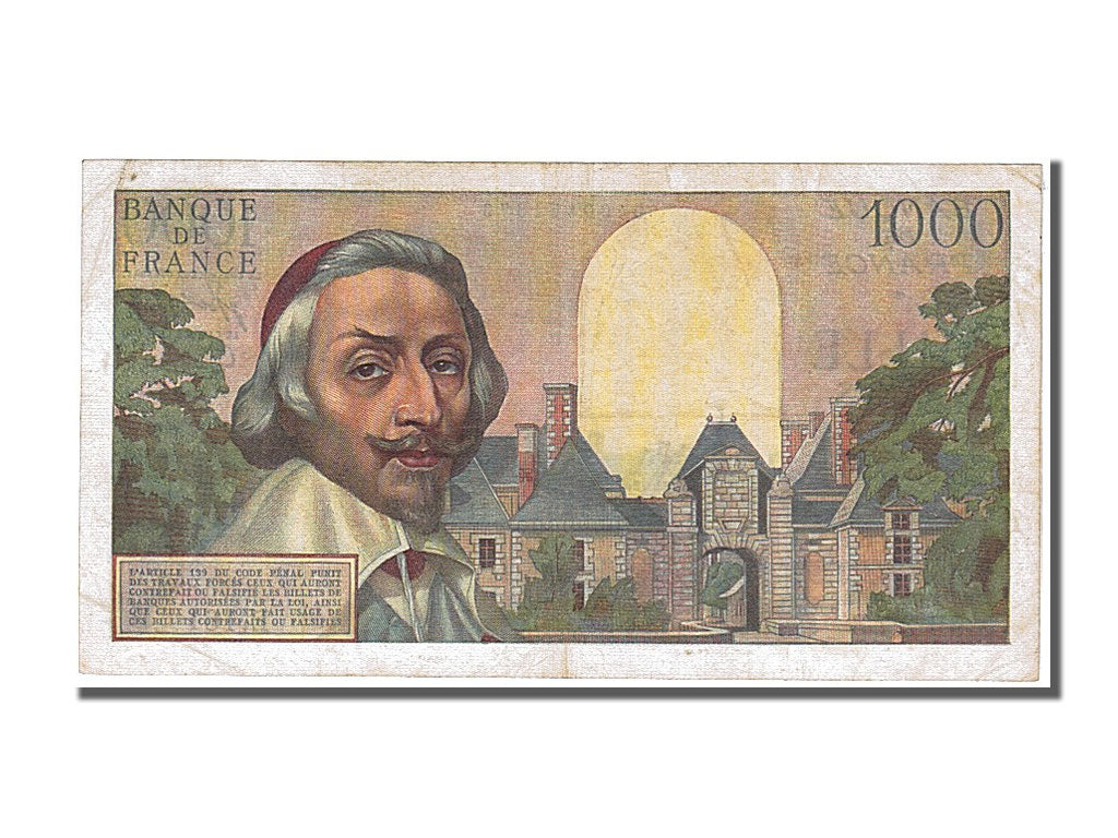 Banknote, France, 1000 Francs, 1 000 F 1953-1957 ''Richelieu'', 1955