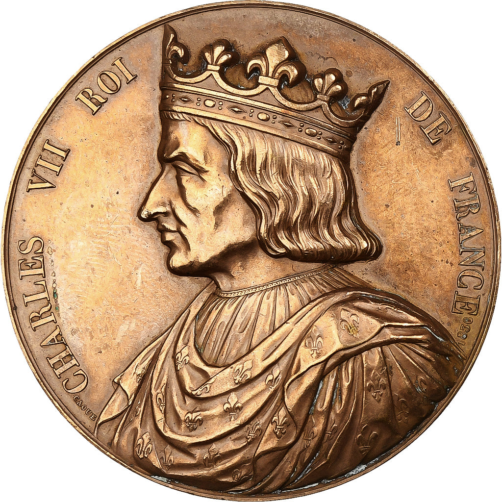 Frankreich, Medaille, Les Rois de France, Charles VII, 1836, Bronze, Caqué, VZ