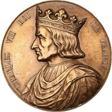 Frankreich, Medaille, Les Rois de France, Charles VII, 1836, Bronze, Caqué, VZ