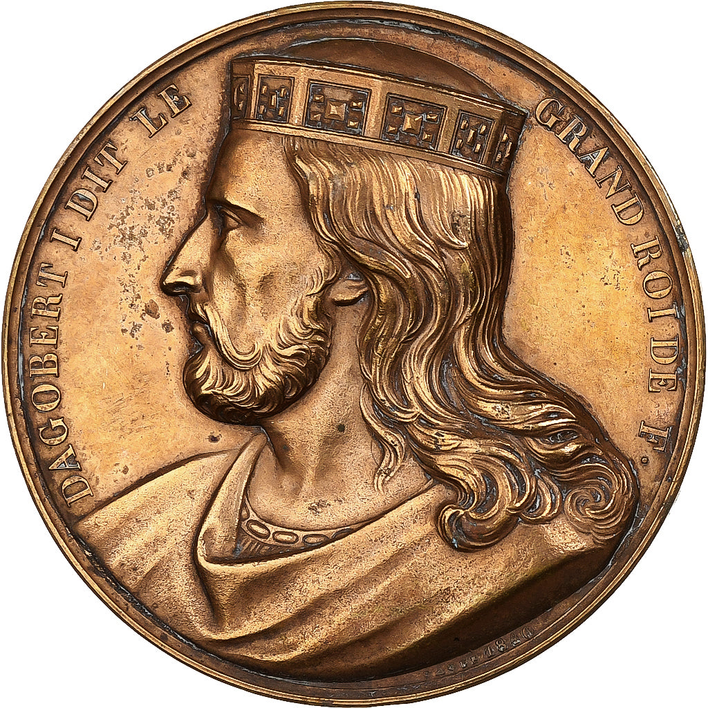 France, Médaille, Les Rois de France, Dagobert I, 1840, Bronze, Caqué, SUP
